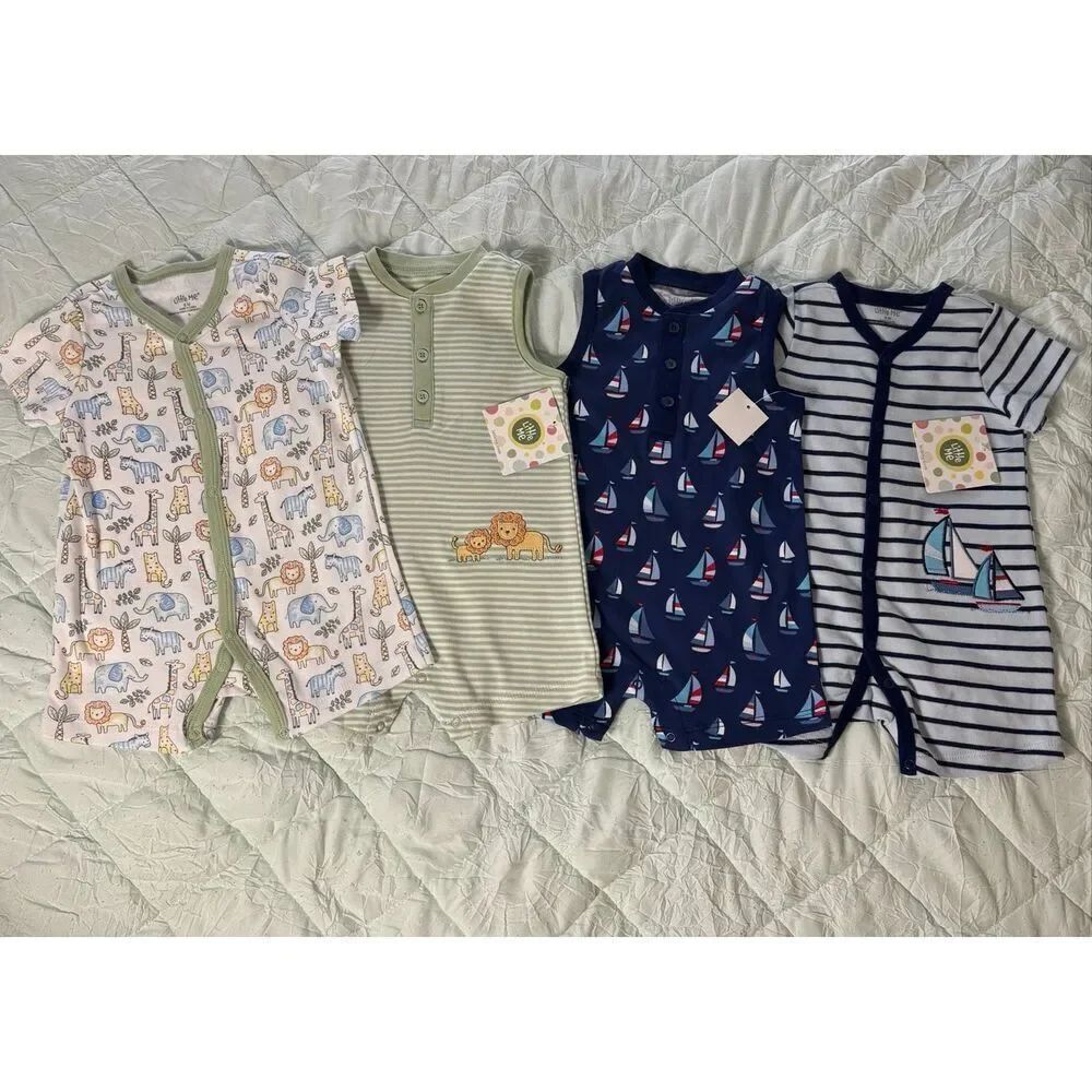 LITTLE ME INFANT BOYS 6 Month 2 Sets of -2 Pack Rompers.